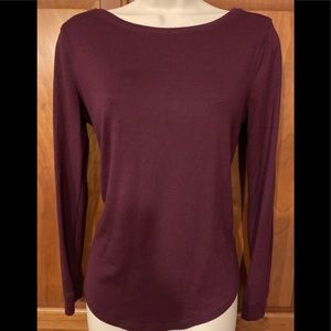 LOFT L/S Burgundy Top Size SP